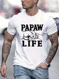 Men's T-Shirt Papaw Life Cartoon Fist Bump Illustration With Bold Text