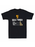 Men's T-Shirt BBQ Timer Beer Glasses Chart With Grilling Barbecue