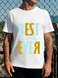 Men's T-Shirt Best Mom Ever Minimalist Pastel Lettering On Bright White Shirt