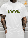 Men's T-Shirt Love Green Cannabis Leaf Nature Inspired Design
