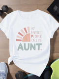 Women's T-Shirt My Favorite People Call Me Aunt With Rising Sun Graphic Tee