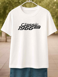 Men's T-Shirt Classic Black Bold Lettering With Speed Motif Typography Design
