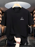 Men's T-Shirt Minimalist Mountain Peak Sketch With Clean White Line Silhouette