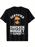 Men's T-Shirt Certified Chicken Nugget Expert With Cool Sunglasses Cartoon Nugget