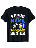 Men's T-Shirt Proud Mama Of A Volleyball Senior Bold Lettering With Colorful Volleyball Graphic