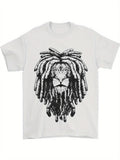 Women's T-Shirt Wild Mane With Intricate Dreadlocks Regal Lion Portrait