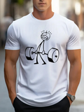 Men's T-Shirt Exhausted Figure Lifting Massive Weights On Urban Street Barbell