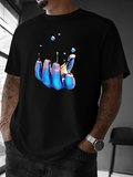 Men's T-Shirt Vibrant Iridescent Paint Splashes On Outstretched Hand