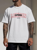 Men's T-Shirt Superior Bold Red London Text With Simple Linework White T Shirt