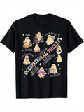 Men's T-Shirt Occupational Therapy Colorful Lettering Ghosts With Stars And Therapy Tools