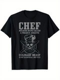 Men's T-Shirt Chef Because Being Called Culinary Beast Skull Knife Chef