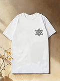Men's T-Shirt Minimalist Geometric Overlapping Lines Under Soft Lighting Star