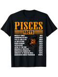 Men's T-Shirt Pisces Facts With Star Constellation Traits And Zodiac Symbol