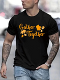 Men's T-Shirt Gather Together With Falling Maple Leaves Autumn Shirt
