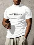 Men's T-Shirt Solar System Planets Aligned With Orbit Lines And Central Space Theme