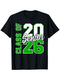 Men's T-Shirt Class Of Twenty Twenty Six Senior Green Outline Numbers T Shirt