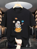 Men's T-Shirt Floating In Space With Planets Surrounding A Solitary Astronaut