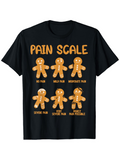 Men's T-Shirt Pain Scale With Gingerbread Cookies Showing Stages Of Breaking Pain
