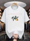 Men's T-Shirt Limoncello Botanical Lemon Branch With Green Leaves Fruit