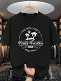 Men's T-Shirt Family Vacation Tropical Palm Trees Under Bright Summer Sun T Shirt