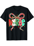 Men's T-Shirt Snowman With Nurse Theme Festive Ribbon Winter Bow