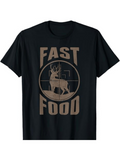 Men's T-Shirt Fast Food Bold Lettering With Deer In Crosshairs Design