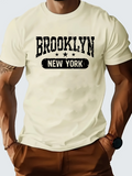 Men's T-Shirt Brooklyn New York Urban Style Stars Over Vintage Streetprint Shirt