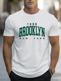 Men's T-Shirt 1898 Brooklyn New York Urban Style Streetwear White T Shirt