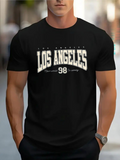 Men's T-Shirt Los Angeles Vintage Sport Lettering And Distressed Athletic Number T Shirt