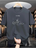 Men's T-Shirt Im Fine Wavy Water Ripples Around Drowning Person Sketch