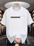 Men's T-Shirt Paris Elegant Black Stripes In Minimalist White Space Shirt