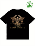 Men's T-Shirt Golden Laurel Wreath With Roman Eagle Among Latin Letters T Shirt