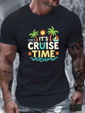 Men's T-Shirt Its Cruise Time With Palm Trees Sun And Waves Cruise