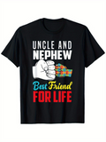 Men's T-Shirt Uncle And Nephew Colorful Fist Bump With Friendship For Life Message T Shirt