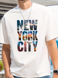 Men's T-Shirt Vivid Skyline Reflections Over Urban Buildings New York City