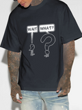 Men's T-Shirt Wait What Cartoon Characters With Speech Bubbles Standing In Conversation