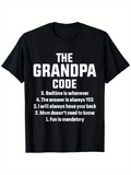 Men's T-Shirt The Grandpa Code With Bold White Fun Quote Print T Shirt