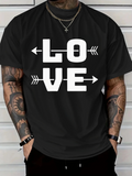 Men's T-Shirt Love Bold White Letters With Arrows Pointing Through Each Letter