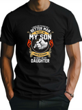 Men's T-Shirt Fist Bump Surrounded By Decorative Text With Angelic Wings Father And Son