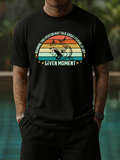 Men's T-Shirt Any Given Moment Retro Sunset With Surfer And Big Ocean Wave