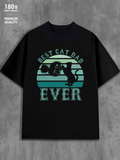Men's T-Shirt Best Cat Dad Ever Silhouette Sunset With Reaching Hand And Cat