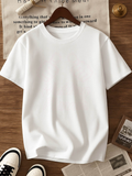 Men's T-Shirt MenS White Graphic T-Shirt - Minimalist Plain Everyday Tee Regular Fit Crew Neck Short Sleeve Shirt for Casual Office Halloween Costume - All-Season Everyday Essential - Deal with Stock Week