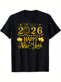 Men's T-Shirt 2026 Happy New Year Balloons And Fireworks Celebration Design