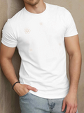 Men's T-Shirt Minimalist Subtle Design Crisp Clean White Fabric T Shirt
