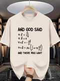 Men's T-Shirt And God Said There Was Light Maxwell Equations On White Cotton Shirt
