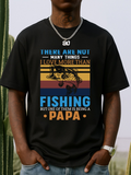 Men's T-Shirt There Are Not Many Things I Love More Than Fishing But One Of Them Is Being A Papa Retro Style With Jumping Fish Graphic Shirt
