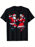 Men's T-Shirt Joyful Christmas Dancing Couple Santa Claus And Mrs Claus