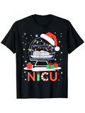 Men's T-Shirt Christmas Lights With Santa Hat And Gift Boxes Surrounding Incubator