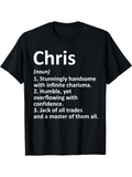 Men's T-Shirt Chris Noun Humble Overflowing With Confidence Charisma Trades Master