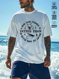 Men's T-Shirt A Bad Day Fishing With Retro Hooks Graphic Fish